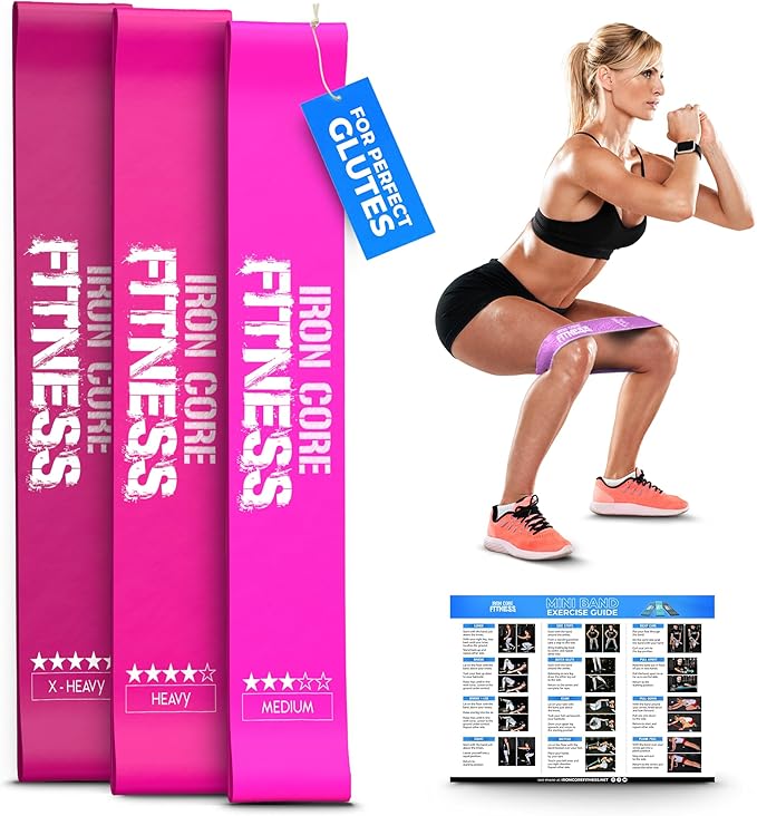 Latex Mini Resistance Bands Sets for Trainers, Bootcamp, Gym for Men and Women in Fun Colors