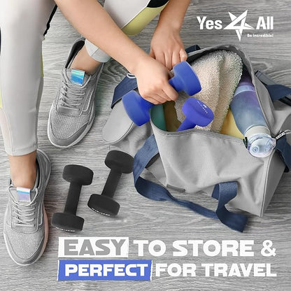 Yes4All Neoprene Coated Dumbbell Hand Weight Sets of 2 - Multiple Weight Options with 15 Colors