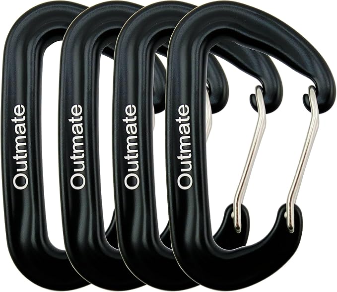 12kN 3.2"x2" Heavy-Duty Carabiner Clips - Durable, Lightweight Aluminum Alloy Carabiners for