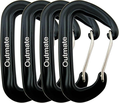 12kN 3.2"x2" Heavy-Duty Carabiner Clips - Durable, Lightweight Aluminum Alloy Carabiners for