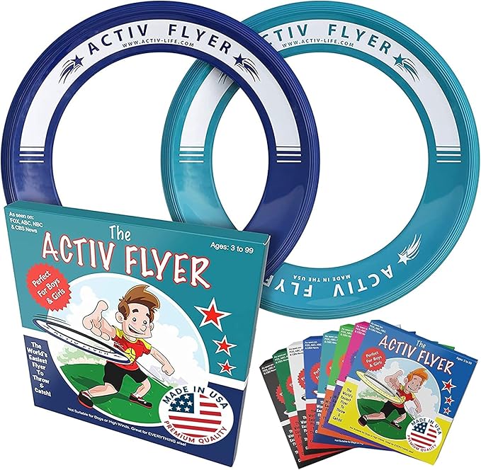 Activ Life Kid’s Flying Rings (2 Pack) They Fly Straight & Don’t Hurt, 80% Lighter Than Standard