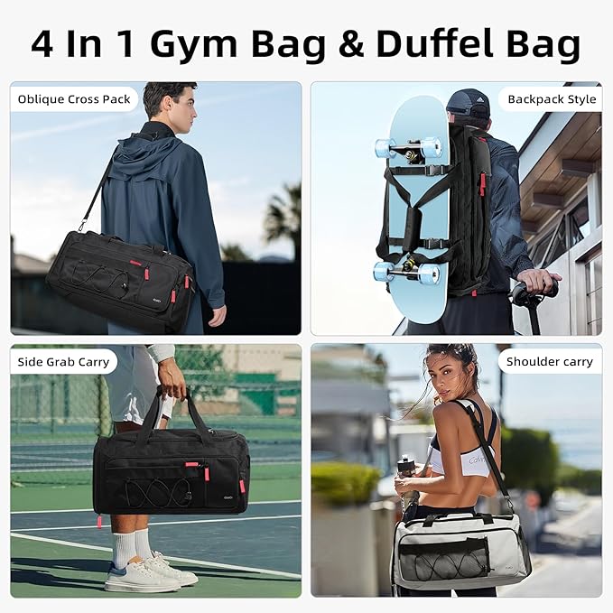 CLUCI Gym Bag for Men & Women, 35L Sports Duffle Bag for Travel,4 in 1 Weekender Bag,Overnight