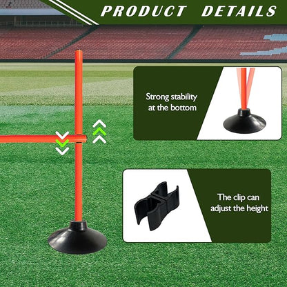 TNZMART 3.3 FT Agility Poles Adjustable Hurdles for Soccer Football Speed Training Equipment Track