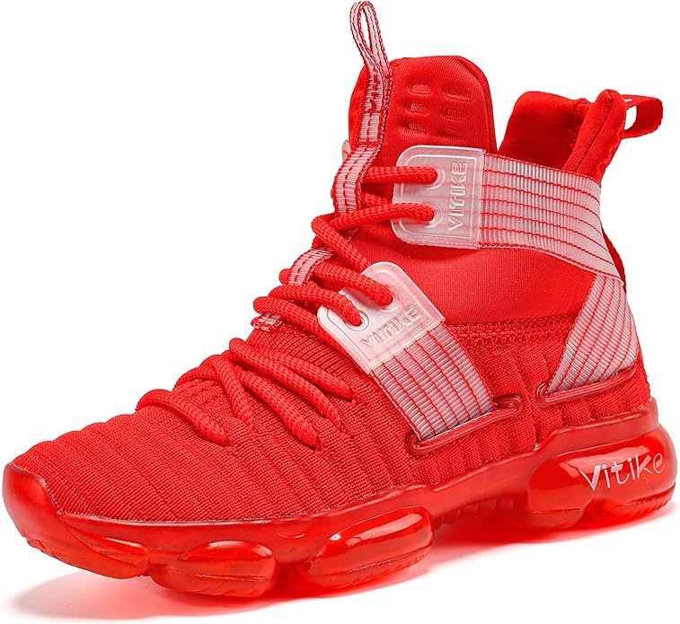JMFCHI Kids Basketball Shoes High-top Sports Shoes Sneakers Durable Lace-up Non-Slip Running Shoes