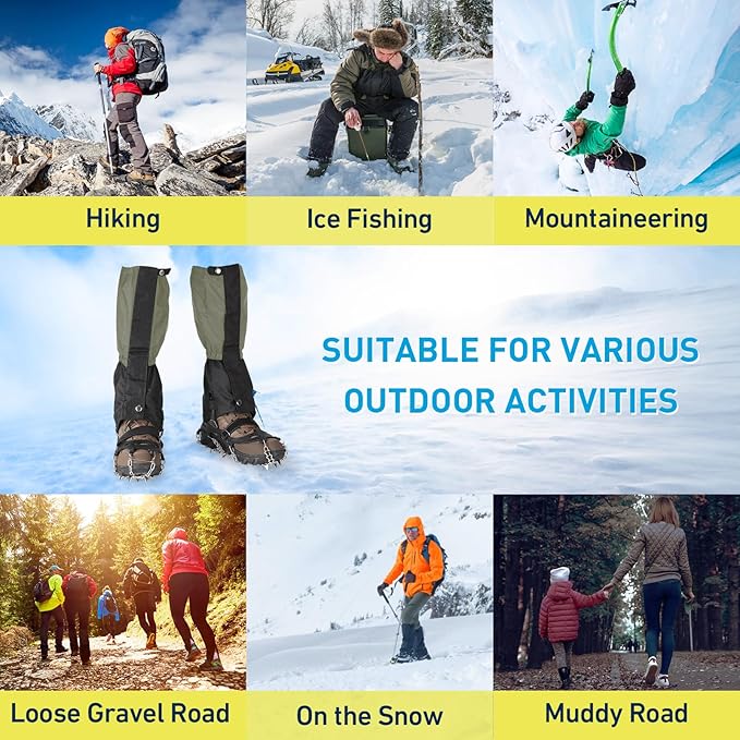 Gaiters for Hiking ??Waterproof and Breathable Leg Gaiters for Women and Men Boots, Adjustable