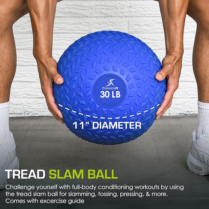 ProsourceFit Slam Medicine Balls 5, 10, 15, 20, 25, 30, 50lbs Smooth and Tread Textured Grip Dead