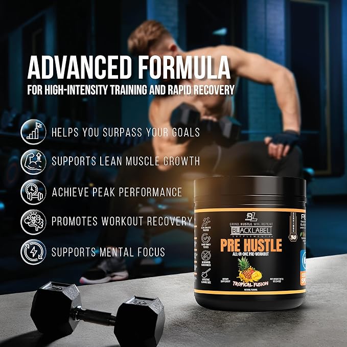 BLACKLABEL Supplements PRE Hustle V3 Pre-Workout Powder ??NSF Certified for Sport ??Energy