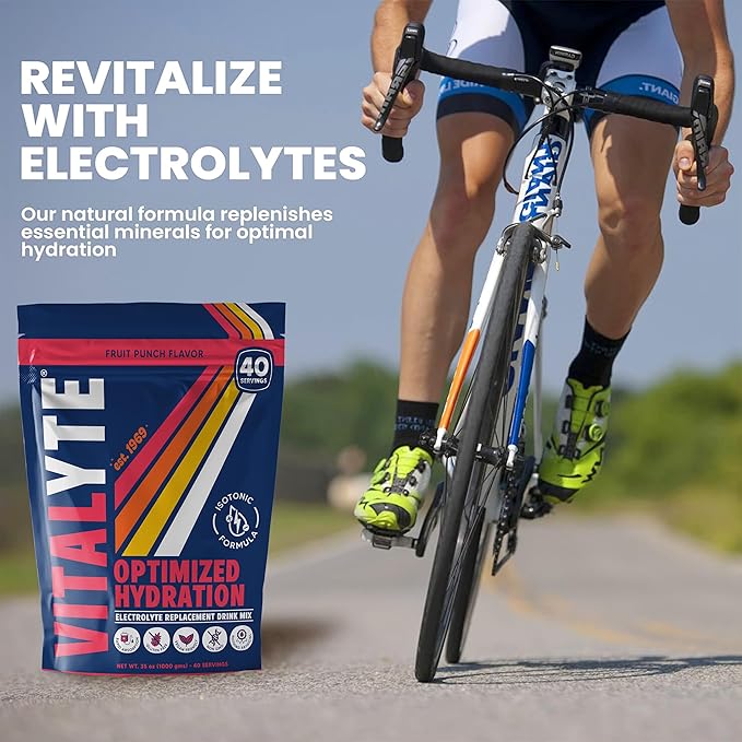 Vitalyte Electrolyte Powder Drink Mix, Isotonic Electrolyte Hydration Mix, Case Pack (6 Pack, Fruit