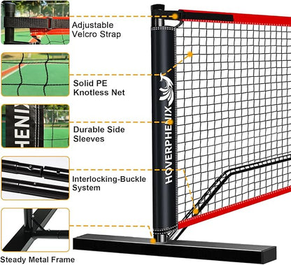 Pickleball Net for Driveway, Portable Pickleball Net System with Regualtion Size 22FT Pickle Ball