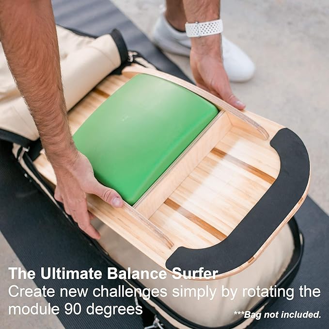 Blue Planet Balance Surfer | Bamboo Balance Board for Office, Standing Desks, Surfing, SUP, Yoga