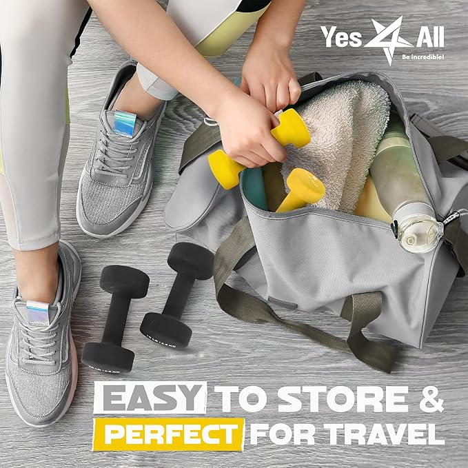 Yes4All Neoprene Coated Dumbbell Hand Weight Sets of 2 - Multiple Weight Options with 15 Colors
