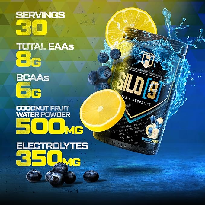 HOSSTILE SILO[9] Essential Amino Acids, EAA & BCAA Powder, Electrolyte Hydration Support, Enhance