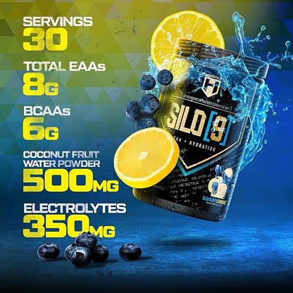 HOSSTILE SILO[9] Essential Amino Acids, EAA & BCAA Powder, Electrolyte Hydration Support, Enhance