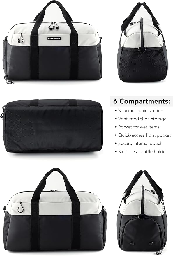 Fitgriff® Gym Bag V2 for Men and Women with Shoe & Wet Compartment - Duffle Bag for Travel, Sports