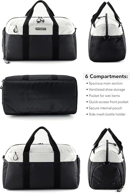 Fitgriff® Gym Bag V2 for Men and Women with Shoe & Wet Compartment - Duffle Bag for Travel, Sports