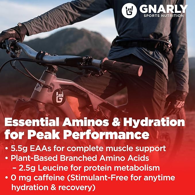Gnarly Nutrition Essential Aminos Powder, Berry Lemonade ??Pre-Workout Amino Acids ??NSF Contents