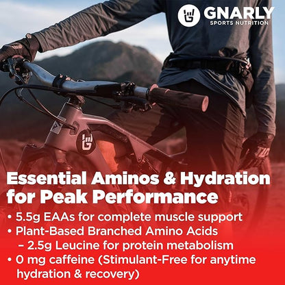 Gnarly Nutrition Essential Aminos Powder, Berry Lemonade ??Pre-Workout Amino Acids ??NSF Contents