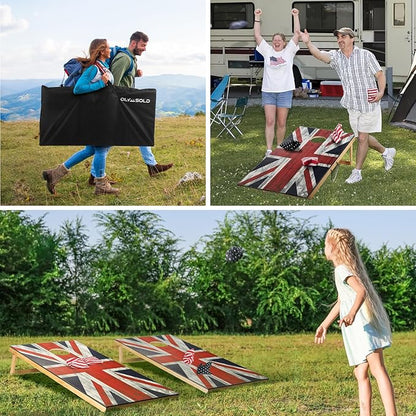 Cornhole Set, Corn Holes Outdoor Game, Regulation 2X4 Cornhole Boards, Portable Cornhole Set
