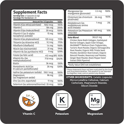 Vitamin Bounty Tune Your Keto Multivitamin with Magnesium & Potassium - Daily Supplements for Men &