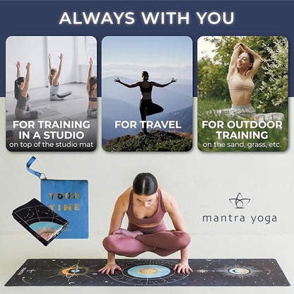 Mantra Yoga Travel PRO 1.5mm - Foldable Fitness & Exercise Mat with Bag | Lightweight, Compact &