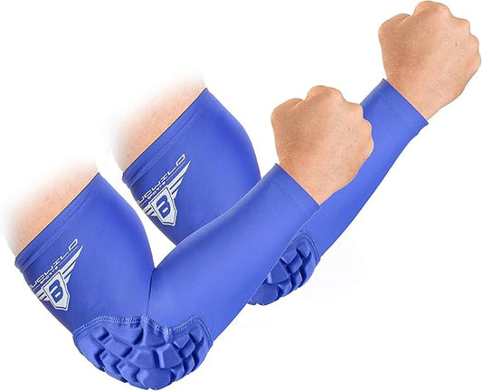 Bucwild Sports B Padded Elbow Arm Sleeves for Basketball Football Volleyball Youth & Adult Size