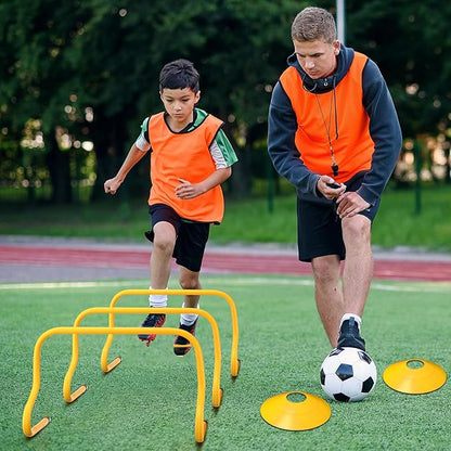 12 Pcs 12 Inch Agility Hurdles Training Equipment Agility Hurdles and Marker Cone Set Disc Cones