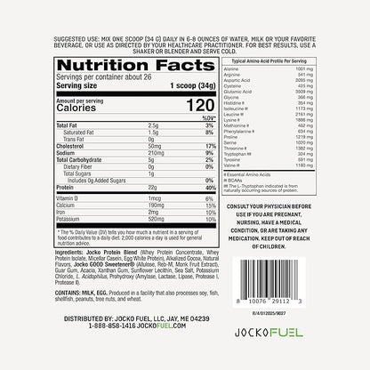 Jocko Fuel Mölk Whey Protein Powder 22g Low Sugar Monk Fruit Blend - Muscle Recovery & Growth