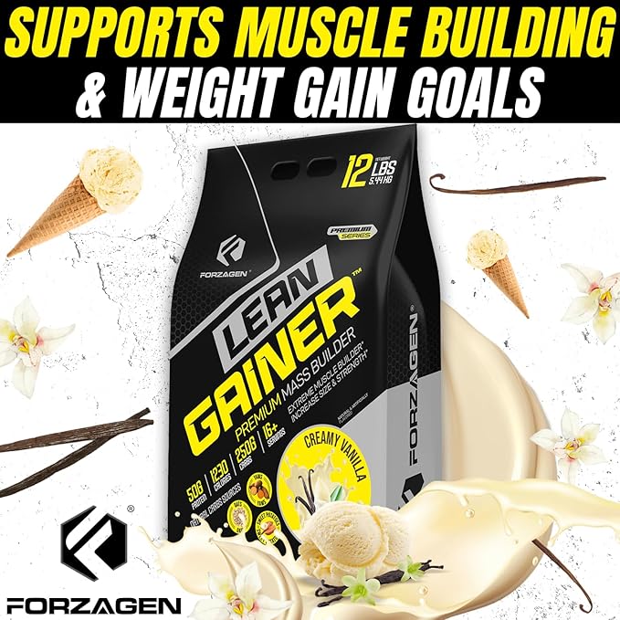 Forzagen Lean Gainer Premium Mass Builder | Mass Gainer Protein Powder for Men & Women (12 Lbs