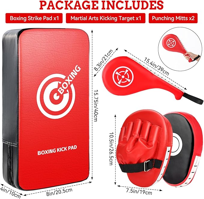 Punching Mitts Kick Pack Set, Boxing Pads Curved Focus Punching Mitts Kickboxing Striking Target