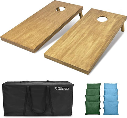 GoSports 4 ft x 2 ft Regulation Size Wooden Cornhole Boards Set - Includes Carrying Case - Full