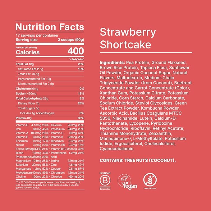 Huel Black Edition | Strawberry Shortcake 40g Vegan Protein Powder | Nutritionally Complete Meal |