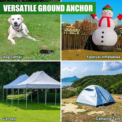 Eurmax USA Ground Anchors Screw in Trampoline Anchors High Wind Tent Stakes Heavy Duty Ground