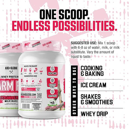 Axe & Sledge Farm Fed 100% Whey Protein Isolate | 25g Protein | Low Carb, Low Sugar, Gluten Free |