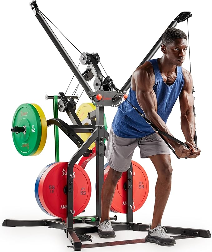 Sunny Health & Fitness Multifunctional Strength Training Home Gym ??Complete Workout Equipment with