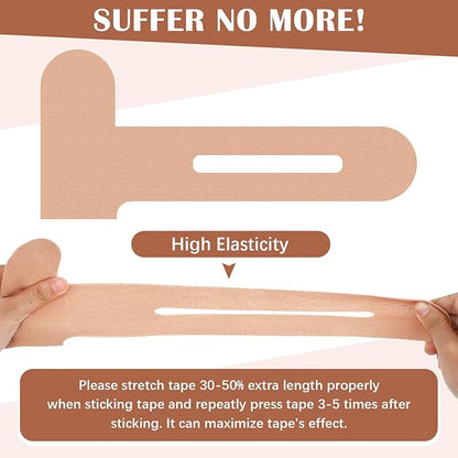 50 Pcs Precut Kinesiology Tape for Knees Pain Relief Elastic Waterproof Athletic Knee Tape for