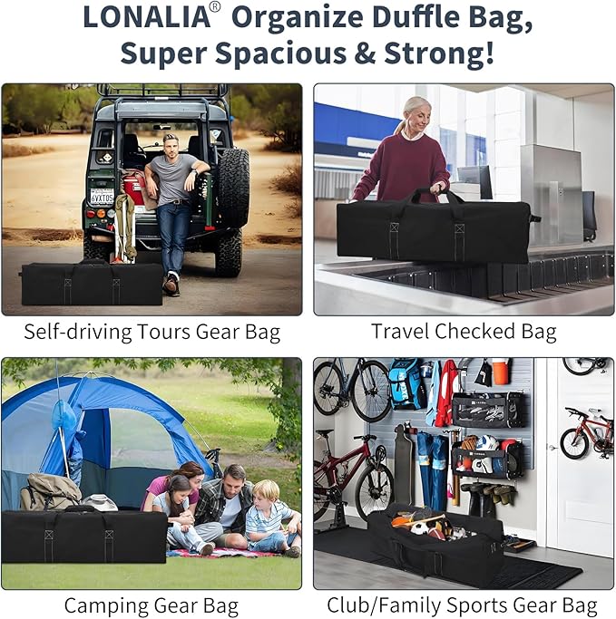 42 Inch Large Duffle Bag for Travel - 116L Extra Large Heavy Duty Duffel Bag with 2 Sides Handles
