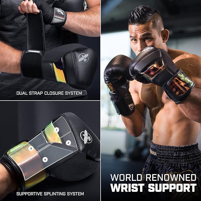 Hayabusa T3 Boxing Gloves for Men and Women Wrist and Knuckle Protection, Dual-X Hook and Loop