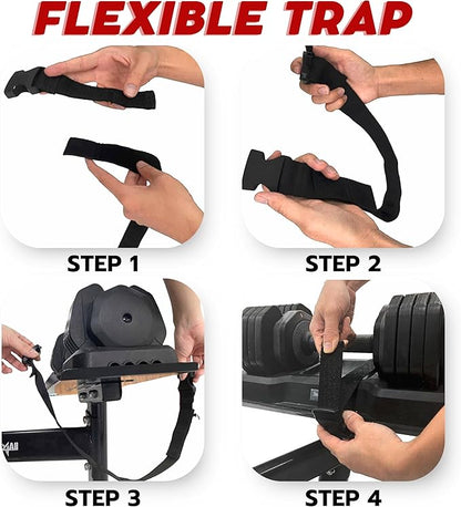 Yes4All Adjustable Dumbbell Stand - 160 Pound Capacity, Spotter Rack & Weight Rack with Strap, Easy