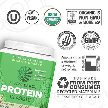Brown Rice Protein Powder with Bcaa & Amino Acids Raw Rice Protein Shake Gluten Free Low Carb Dairy