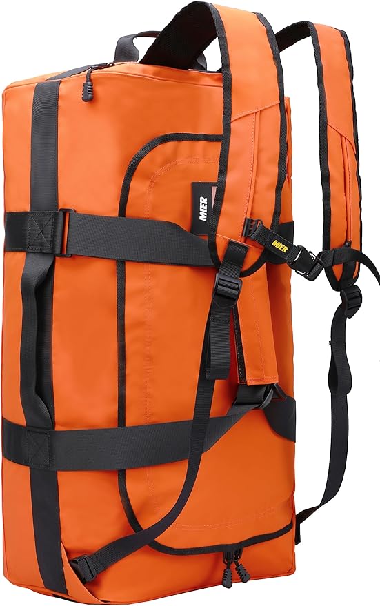 MIER Water Resistant Backpack Duffle Heavy Duty Convertible Duffle Bag with Backpack Straps for