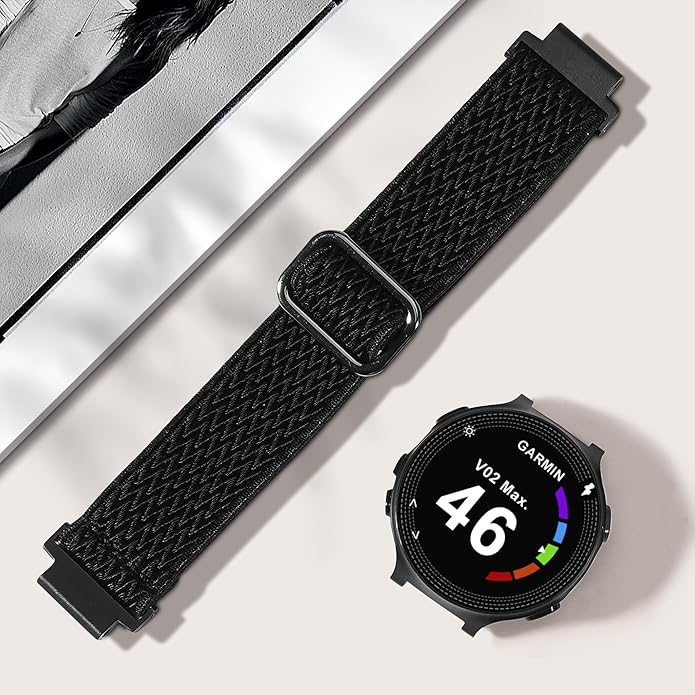 Elastic Nylon Watchband Compatible with Garmin Forerunner 235/220/230/620/630/735XT,Soft Adjustable