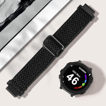 Elastic Nylon Watchband Compatible with Garmin Forerunner 235/220/230/620/630/735XT,Soft Adjustable