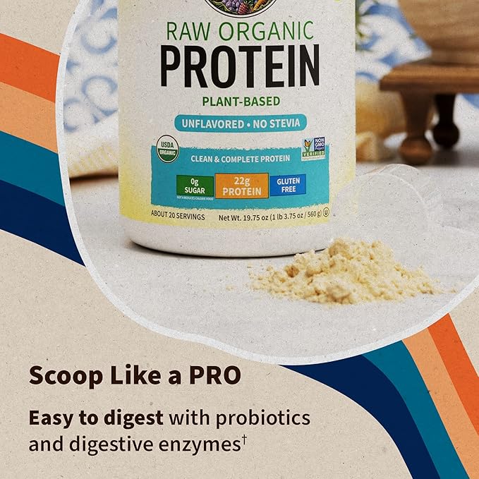 Garden of Life Organic Vegan Protein Powder, Plant Based & BCAAs, Organic Protein Powder with