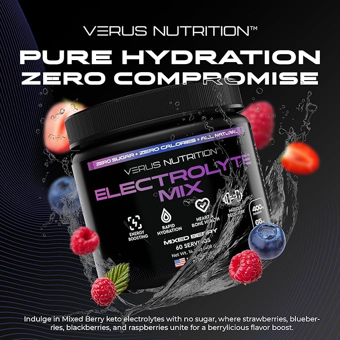 Electrolytes Powder No Sugar- Zero Calorie Hydration Powder | Sugar Free Electrolytes for Fasting