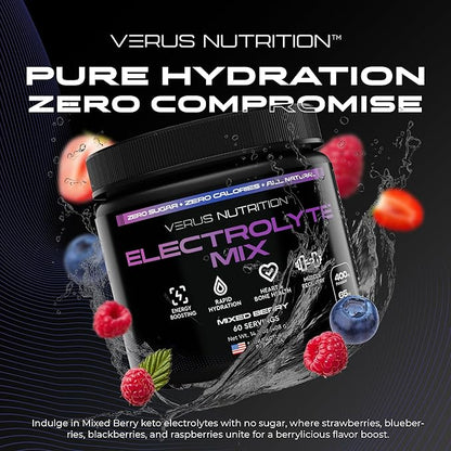 Electrolytes Powder No Sugar- Zero Calorie Hydration Powder | Sugar Free Electrolytes for Fasting