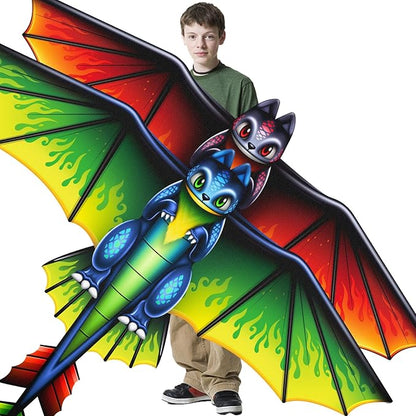 2 Pack Patriotic Eagle & Dragon Kite for Kids and Adults, Easy to Fly Huge Kites for Kids Ages 4-8