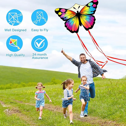 Colorful Butterfly Kites for Kids and Adults, Big Kids Kites Easy to Fly, Beach Kite for
