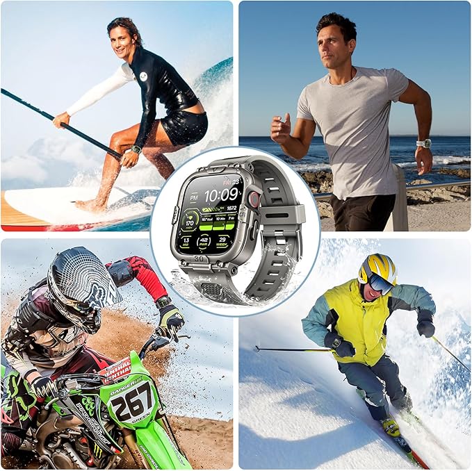 Dsytom Waterproof Case with Band Compatible for Apple Watch Band 46mm 45mm 44mm 42mm(S11/10) 41mm