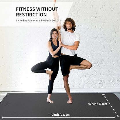 CAMBIVO Large Yoga Mat (6'x 4'), Extra Wide Workout Mat for Men and Women, Yoga Mat Thick 1/3 &1/4