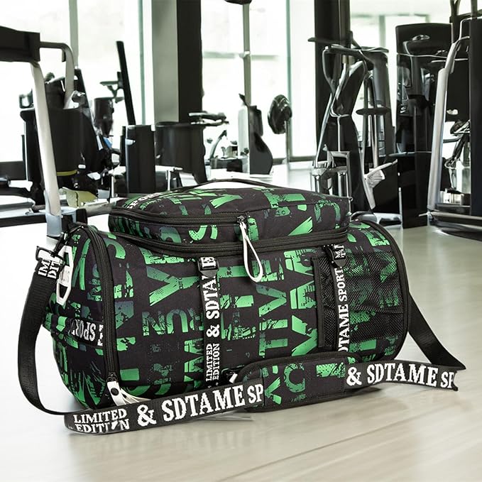 Gym Duffle Bag Backpack with Shoe Compartment,4 ways Travel Backpack for Women and
